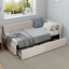 Modern Style L Shape Corner Bed, Linen Upholstered  Daybed  With Two Storage Drawers-1941418512