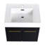 Meuble-lavabo de salle de bain avec lavabo - 24 po, lavabo en résine épaisse, charnières à fermeture en douceur, leurre châtaignier noir 24 po, désirs modernes, fermeture minimalement observable