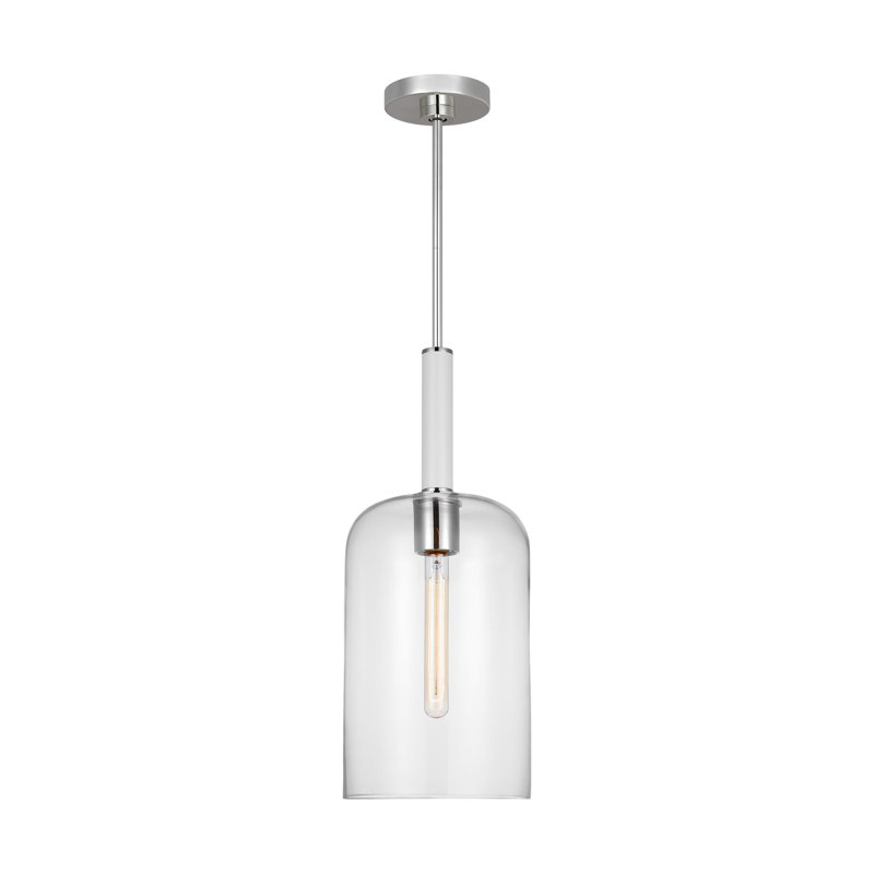 Luminaire suspendu cylindrique Emilia, Nickel poli