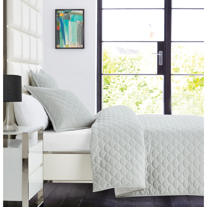 Whitehaven 3-Piece Coverlet/Duvet Set - Frost Green, King Coverlet + 2 Shams