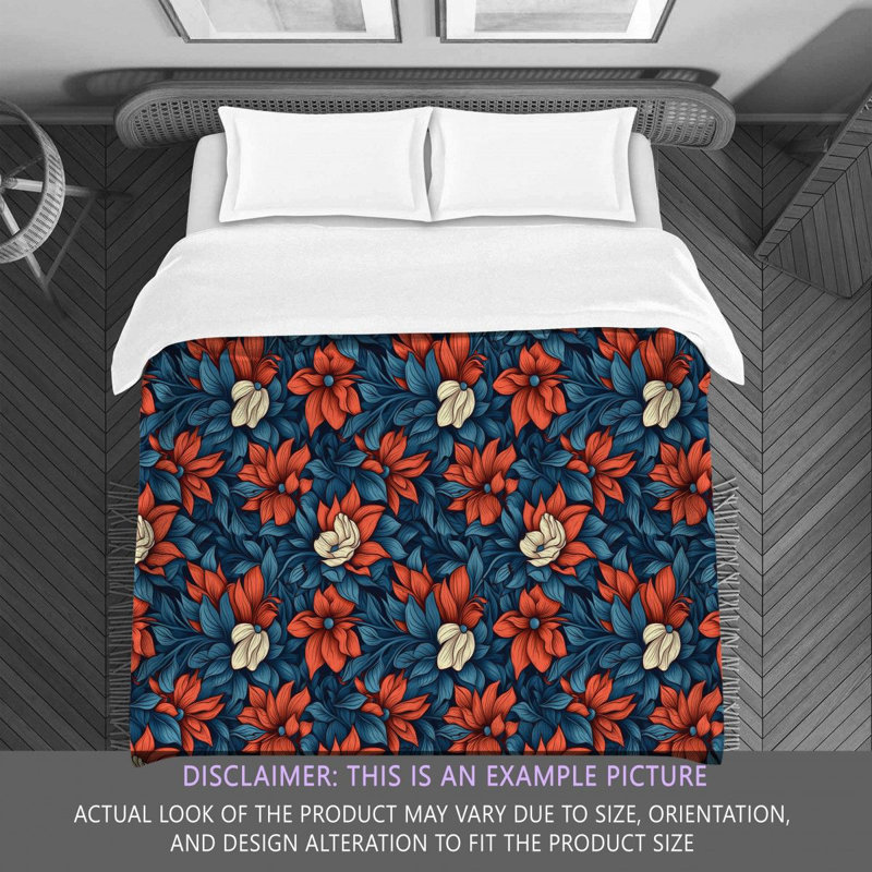 Machine Printed Comforter, King Comforter, Blue/Red