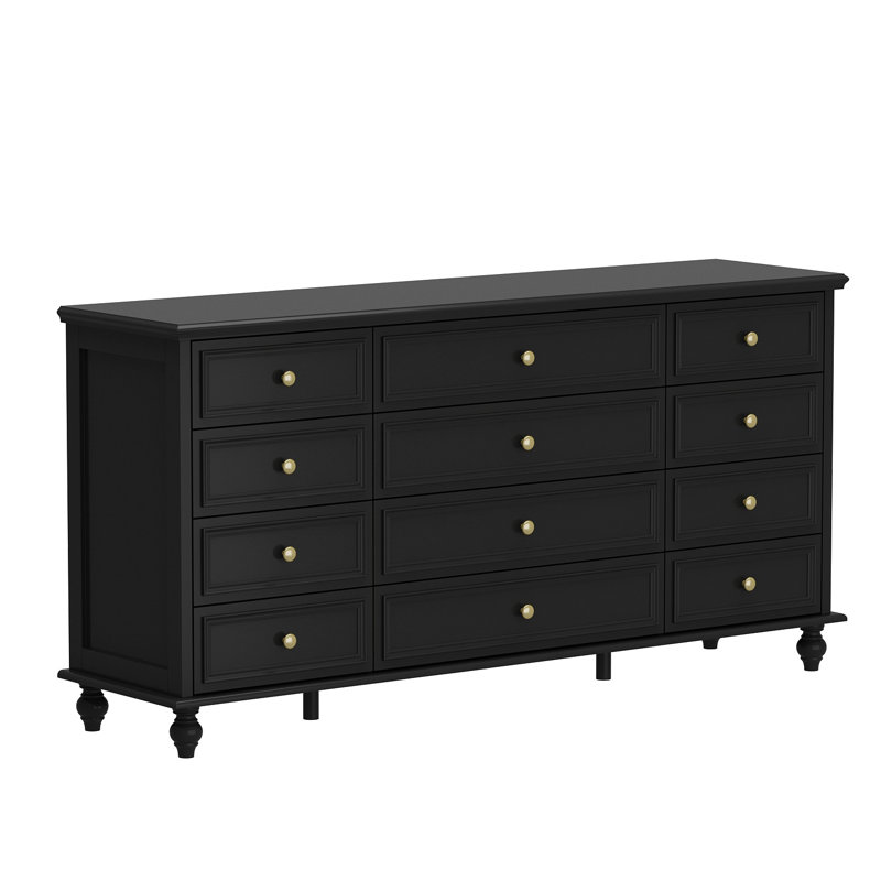 Commode 12 tiroirs Danet, Noir