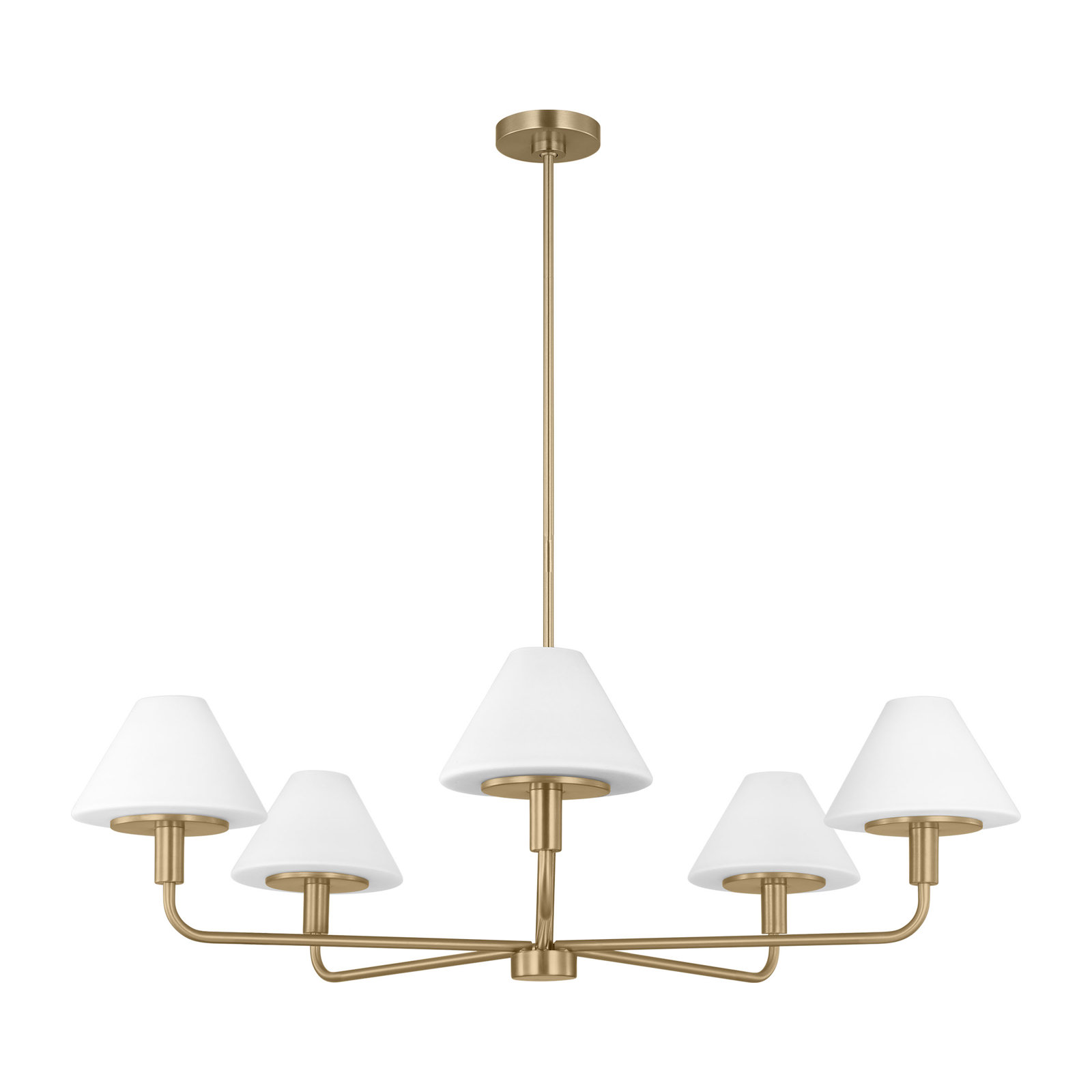 Kristin 5-Light Chandelier, Satin Brass
