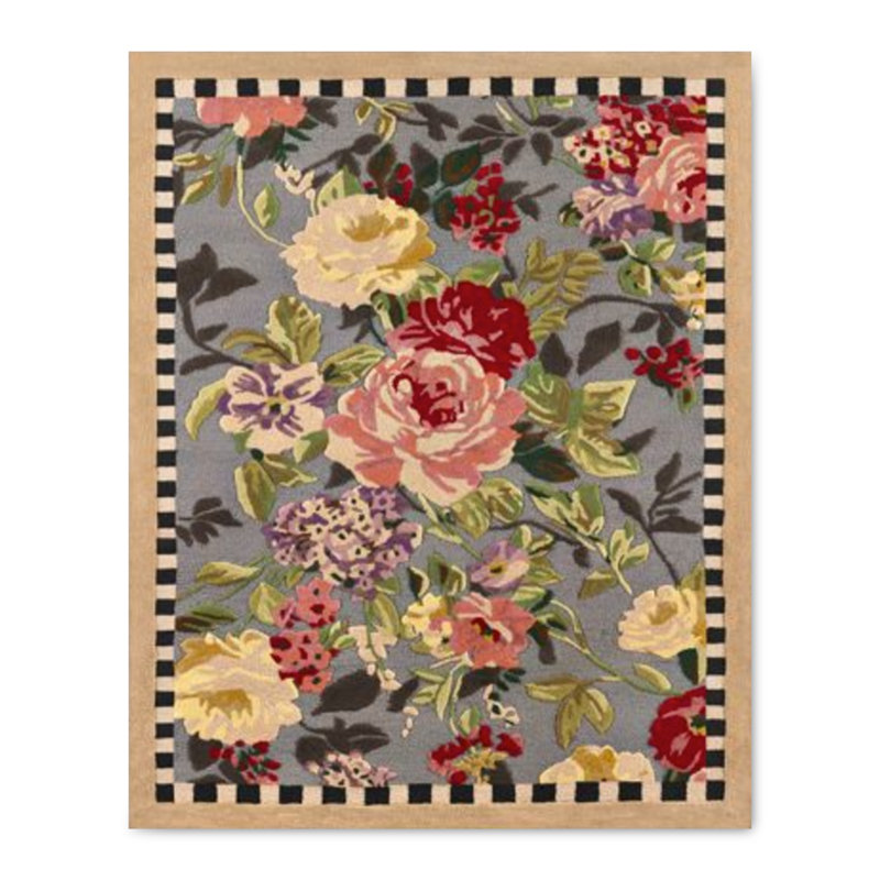 Tudor Rose Washable Rug, Rectangle 8' x 10'