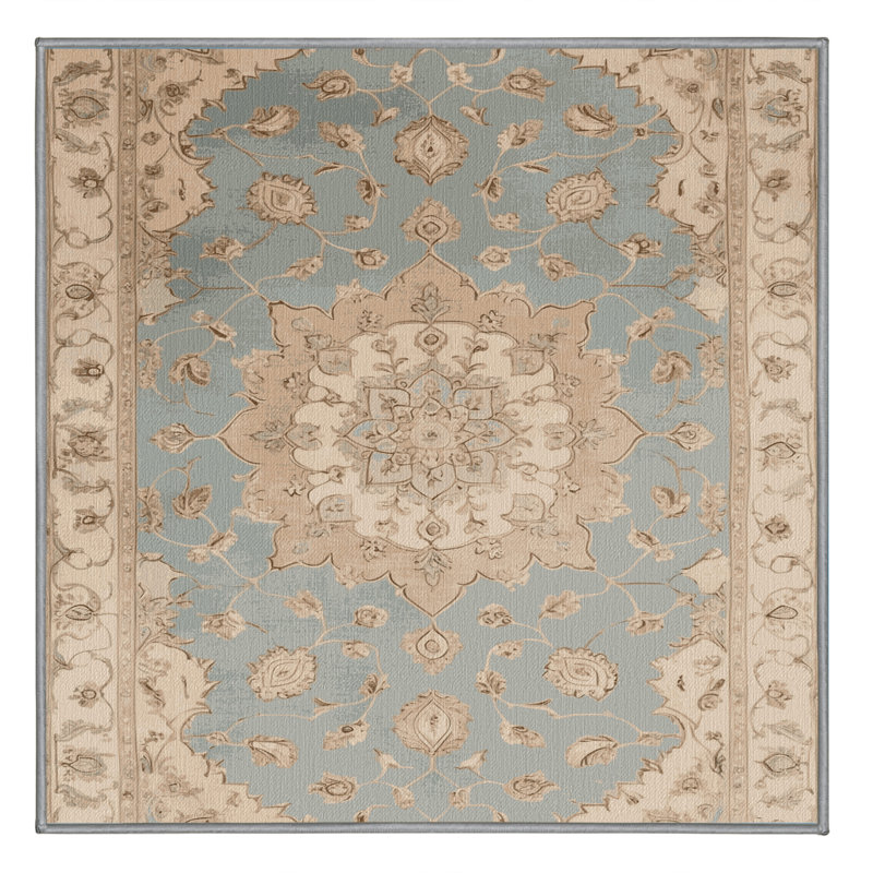 Tapis gris Tabriz lavable à la machine, Carré 3 pi