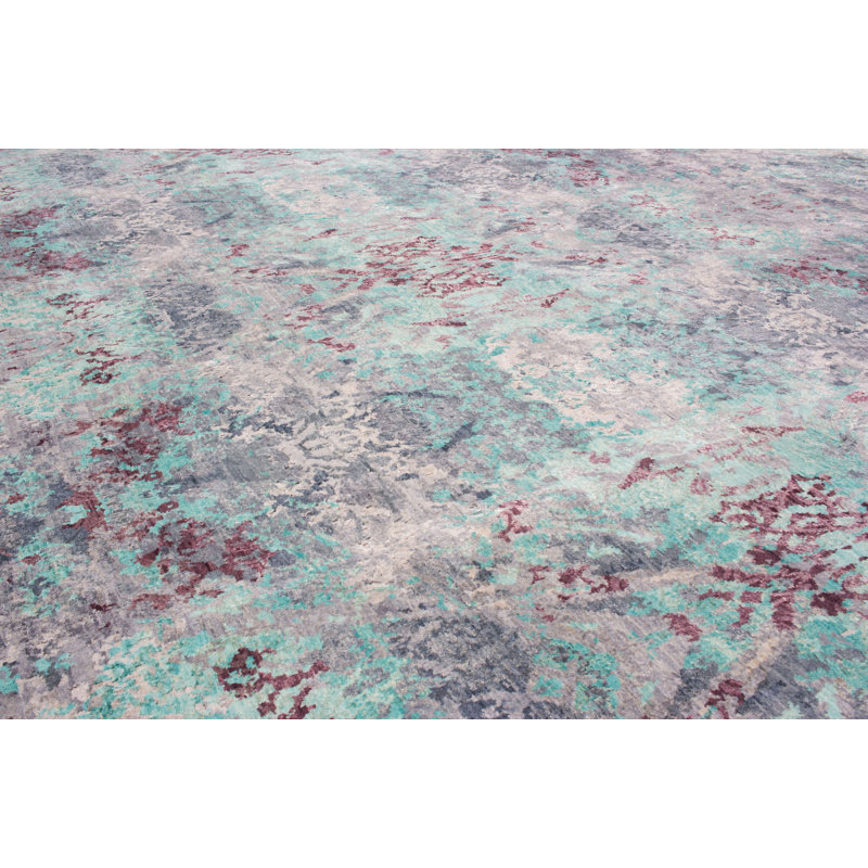 Fanciful Hand Knotted Ikat Area Rug