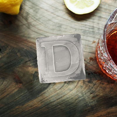 Custom Letter D Monogram Ice Cube Mould – 2 Inch Large Initial Silicone Ice Tray, Perfect Personalized Gift (Great For Cocktails, Whiskey & Beverages),