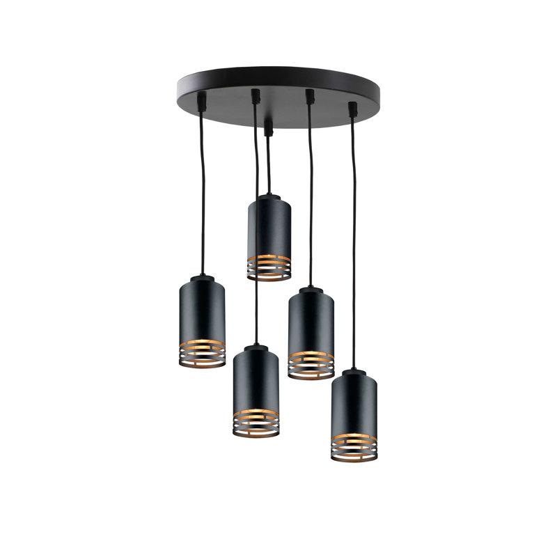 - Light Pendant, 5 Lights, Black