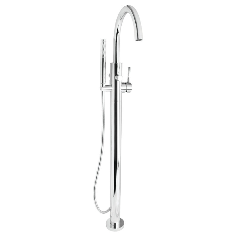 Robinet de baignoire romaine à poignée simple Lucid, Chrome poli