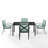 Halles 4 - Person Patio Dining Set with Rectangular Table , Cushions Included-711294040