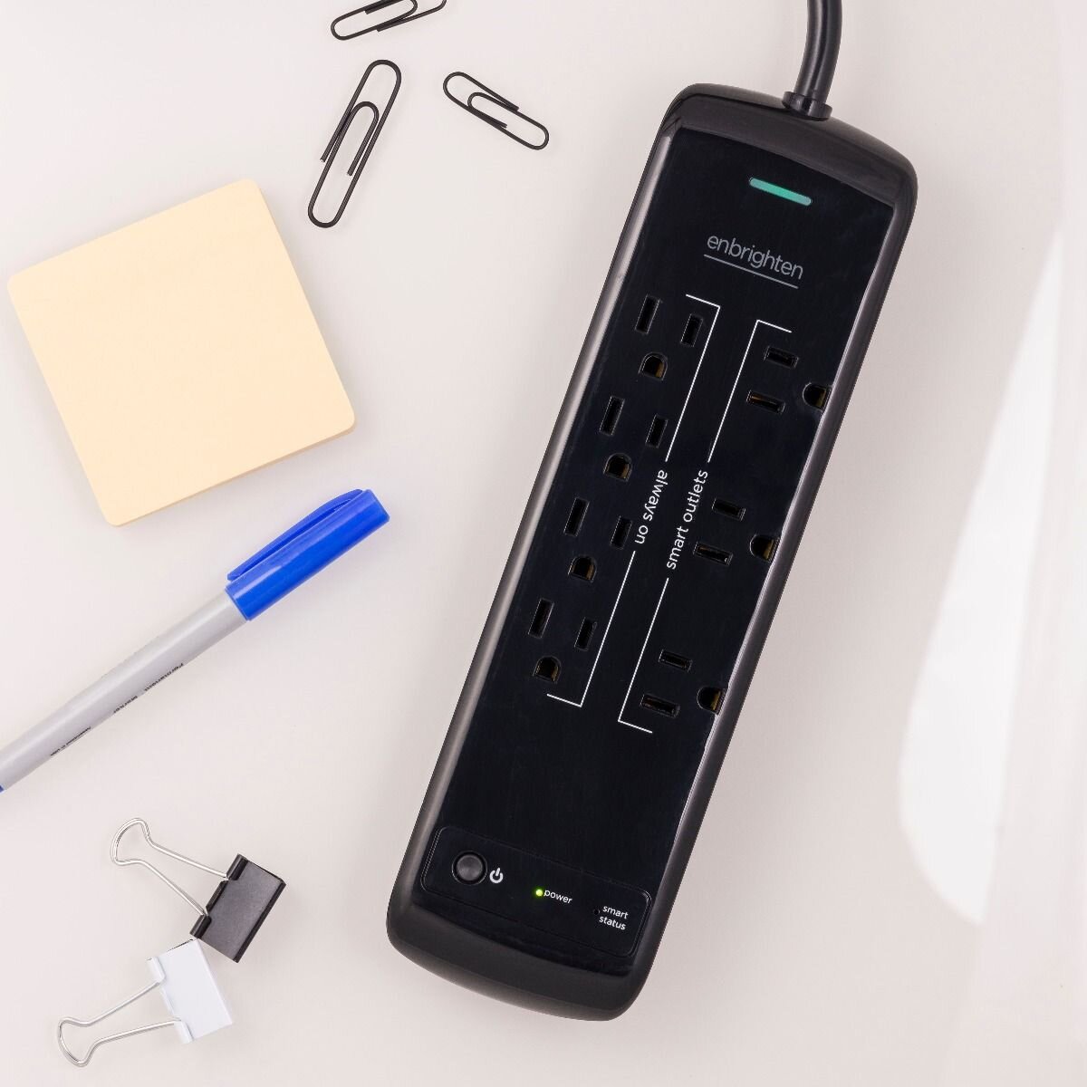 Enbrighten Plug-In 2-Outlet WiFi Smart Switch White