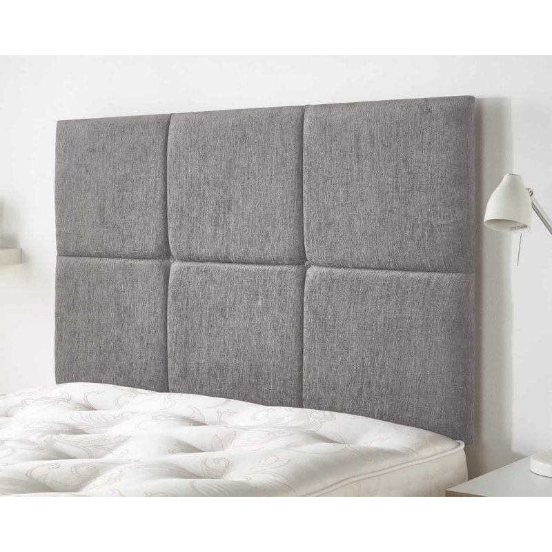 Aimee-Grace Upholstered Chenille Headboard, Super King (6'), Silver