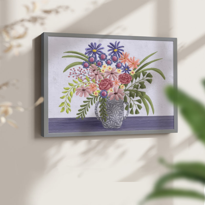«Snappy Bouquet I», reproduction encadrée, Gris, H 11 po x l 14 po