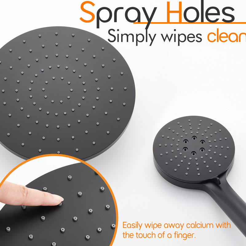 Bathroom Shower System, Matte Black