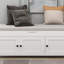 Storage Bench With 3 Shutter-Shaped Doors, Shoe Bench With Removable Cushion And Hidden Storage Space (Antique Navy, OLD SKU: WF284226AAM)-1081146365
