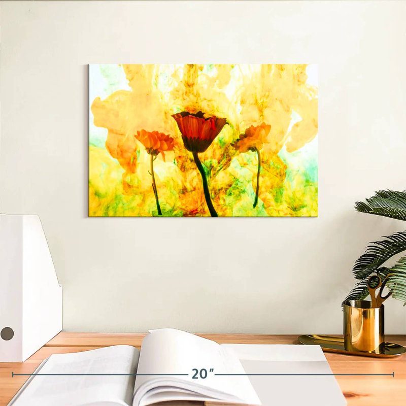 Glacis floral Avery abstrait, H 8 po x l 12 po