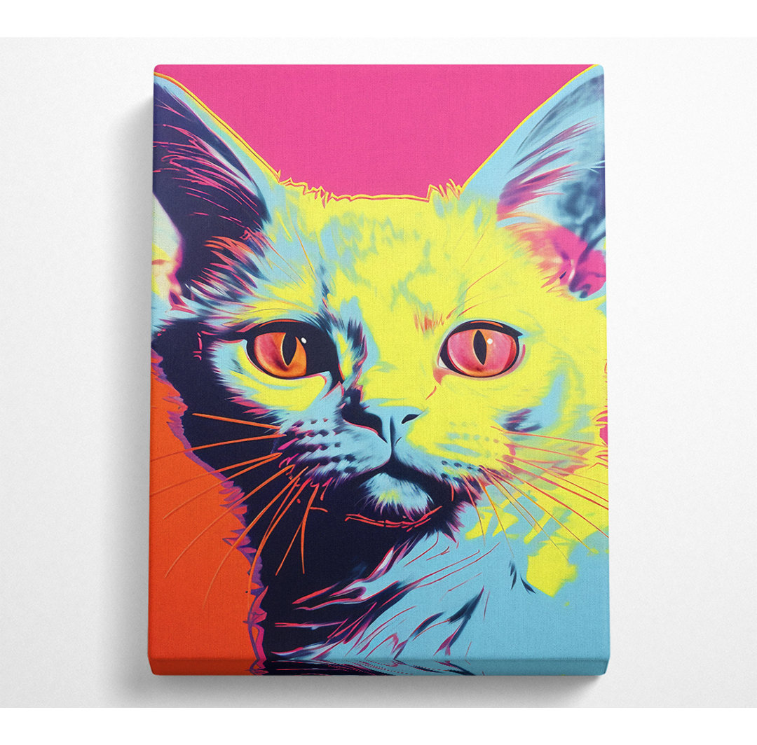 Katze Pop Art - Kunstdrucke auf Leinwand - Wrapped Canvas