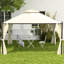 Pavillon de jardin extérieur beige. 10 pi x 12 pi, structure en acier, toit, rideaux d'intimité. Pavillon de jardin polyvalent de 12 pi Structure, rideaux pour l'intimité. Améliore la vie. Beige