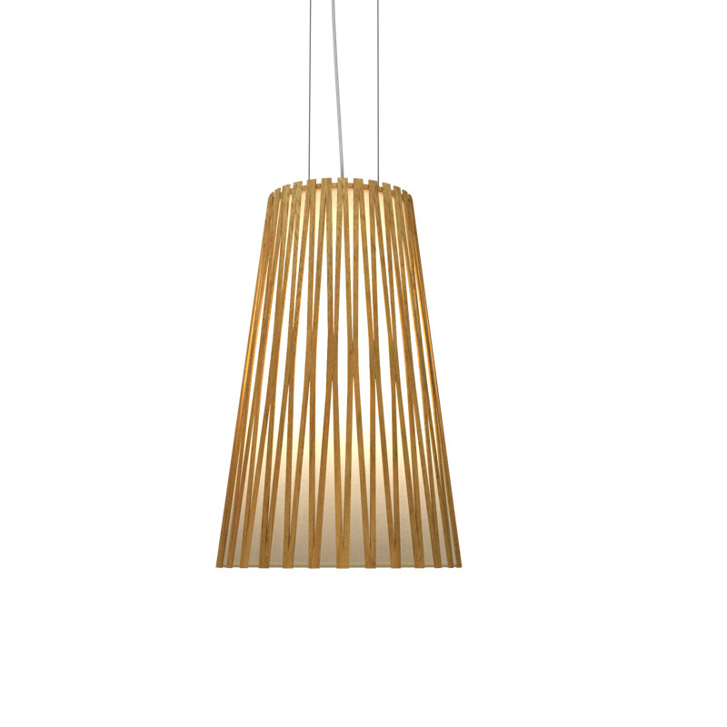 Luminaire suspendu Living, Louro Freijo, H 23,4 po x l 15,6 po x P 15,6 po