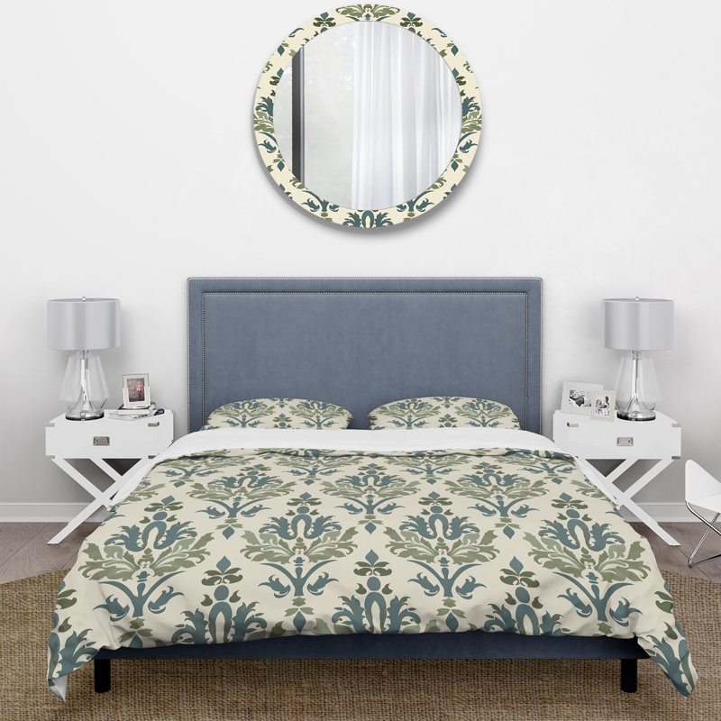 Ensemble de housse de couette Green Beige Country - Country, Housse de couette simple + 2 taies décoratives st