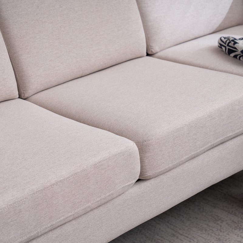 Canapé Charlies, 100% polyester blanc crème