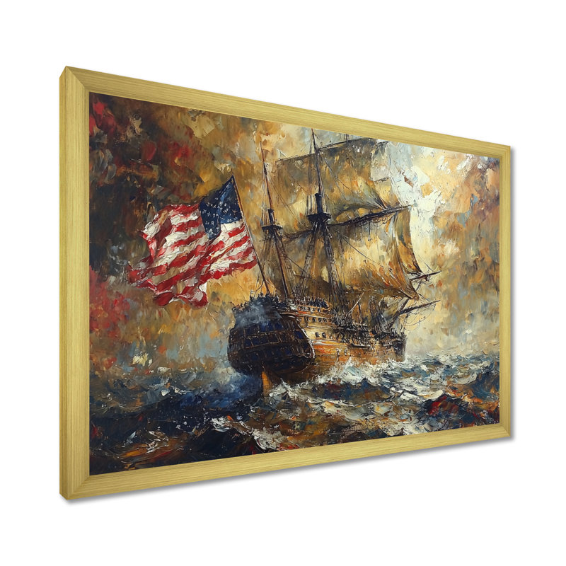 Alkiviadis - Transportation Wall Art, 24" H x 32" W, Cadre flottant, Gold
