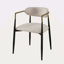Ensemble de 2 chaises d'appoint en lin beige et finition noire-118100640