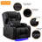 Aguilera Leather Power Recliner Chair Home Theater Seating with LED Lights and Cup Holders-1144514101