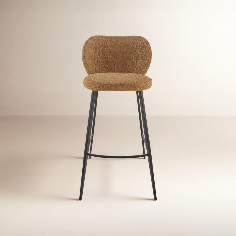 Granger Upholstered Counter Stool with Metal Frame, Bar Stool (30.5" Seat Height), Brown