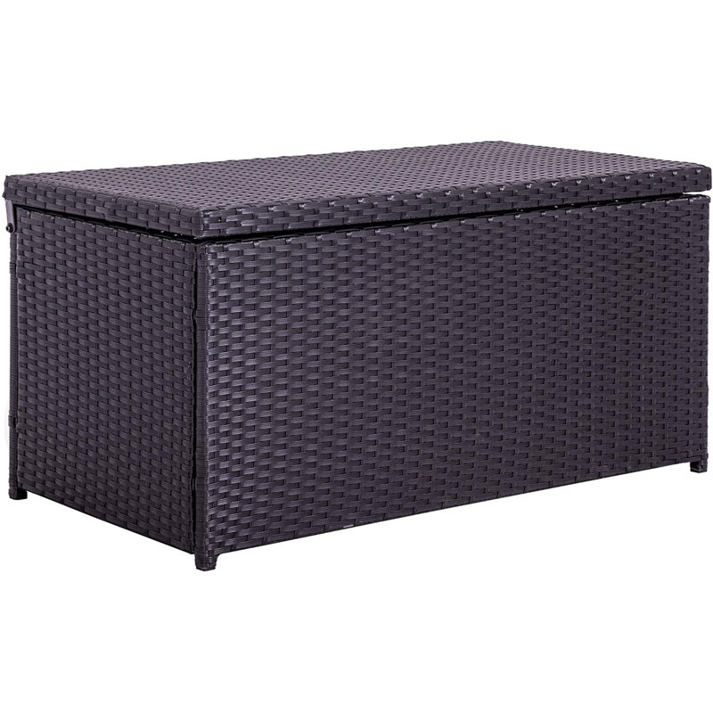 Aura Outdoor 40.16 " W 60 Gallons Wicker Deck Box in Black