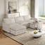 Canapé en tissu velours 3 places en velours côtelé confortable avec repose-pieds mobile pour le salon, ensemble de canapé en U surdimensionné à assise profonde, canapé rembourré à assise profonde de grande taille avec 3 coussins