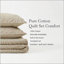 Ensemble de courtepointe 3 pièces en coton et lin, format King, 274 x 234 cm (108 x 92 pouces), avec 2 taies d'oreiller-135278206
