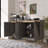 Two-Tone Visual Contrast Modern Sideboard With Adiustable Shelves-950580757