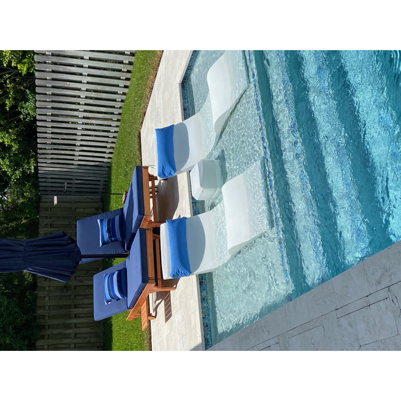 In-Pool and Outdoor Patio Side Table - Use In Water up to 9" Deep or On Patio, All Weather Construction, White