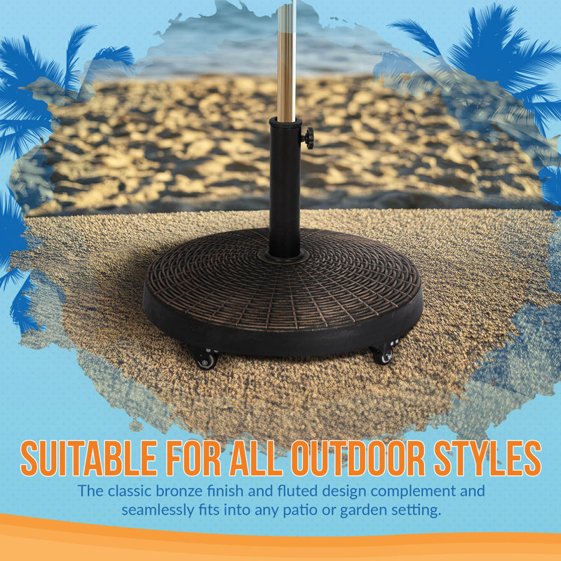 Frizzleburg 50 Lb. Resin Free Standing Umbrella Base with Wheels