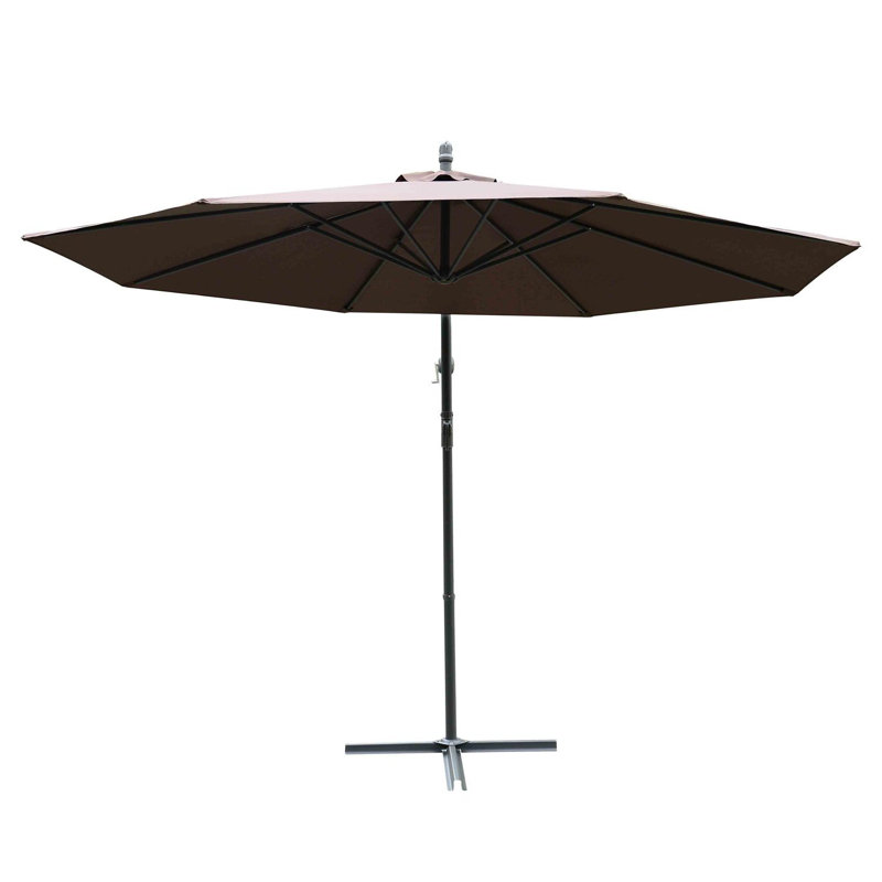 Amazonia 3(m) Garden Banana Parasol Hanging Cantilever Umbrella, Coffee