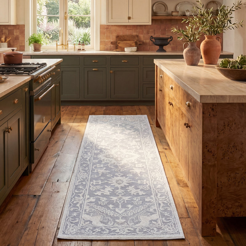 Tapis gris clair / crème à motif floral Calidia, Rectangle 6 pi x 9 pi