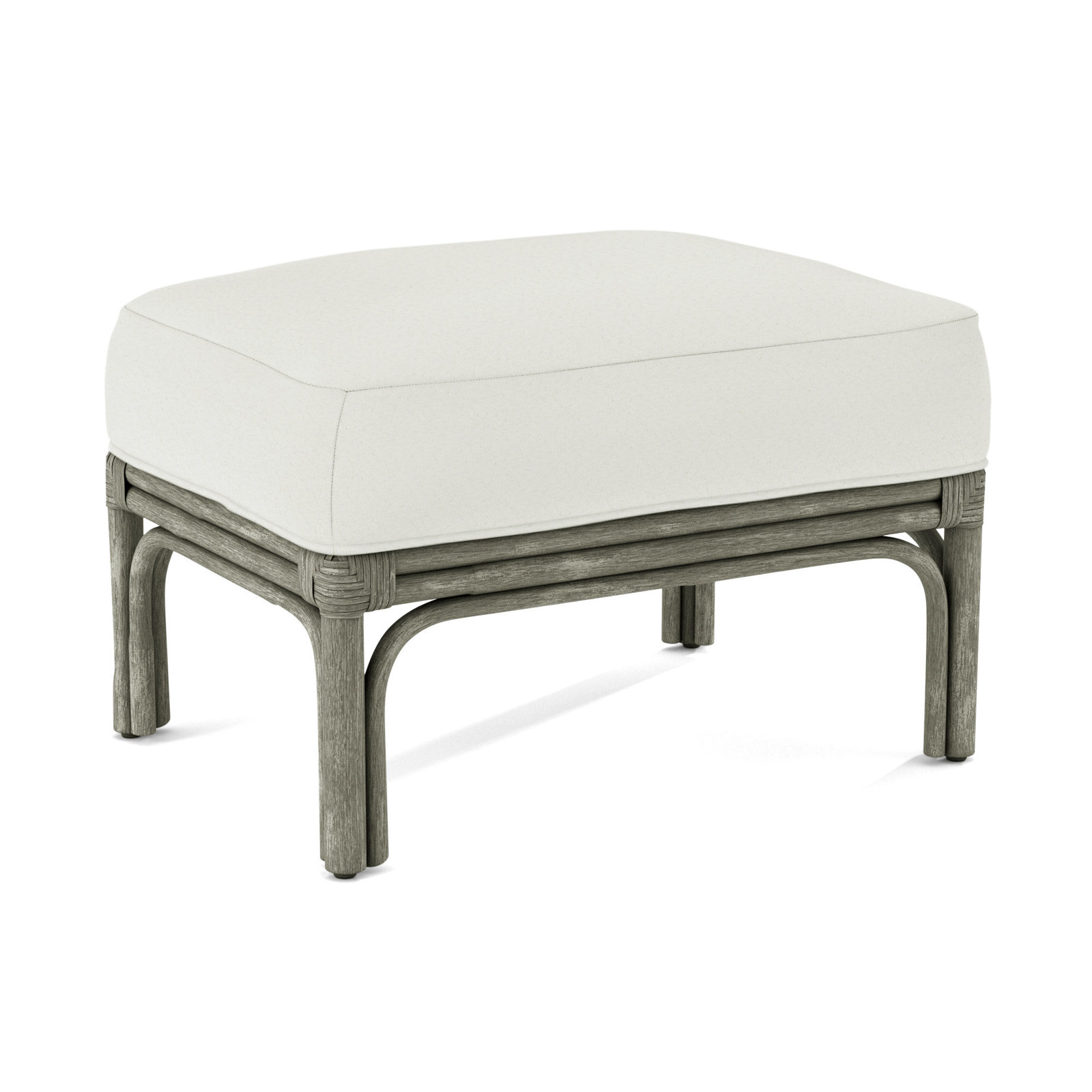 Boca Upholstered Ottoman, Greystone, Elite Dove Linen