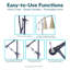 Ensemble de parasol d'extérieur en acier avec base ronde 4 pièces - Orange brûlé-2067548284