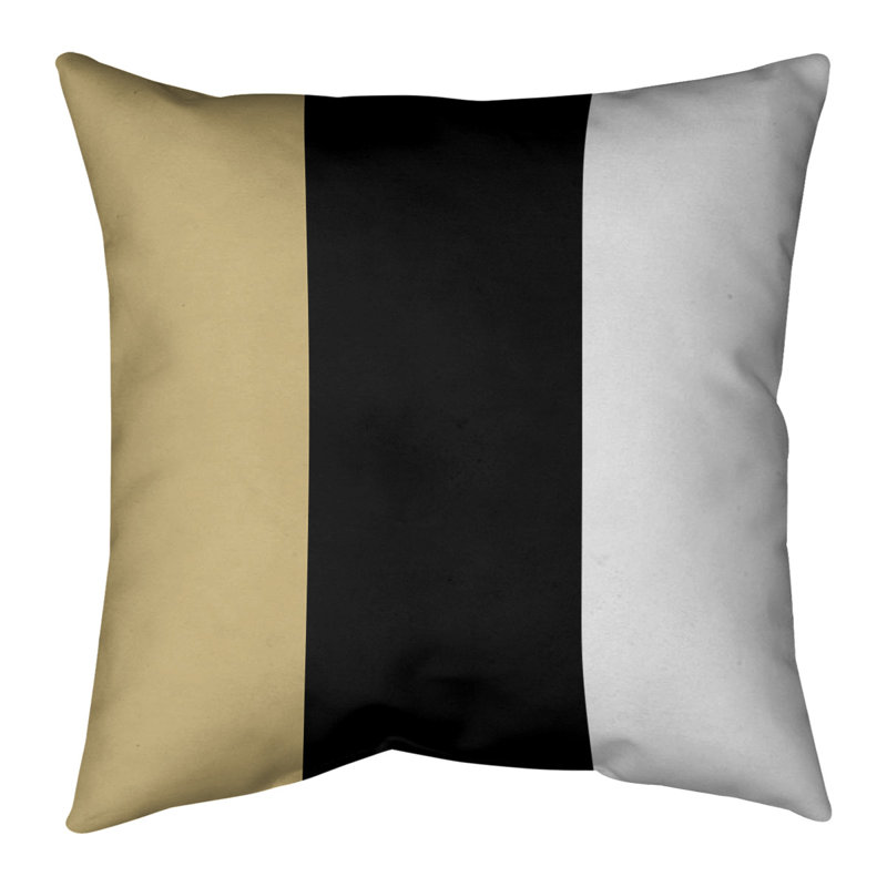 Coussin en suède Colorado, Or / noir / blanc, 16 po x 1 po
