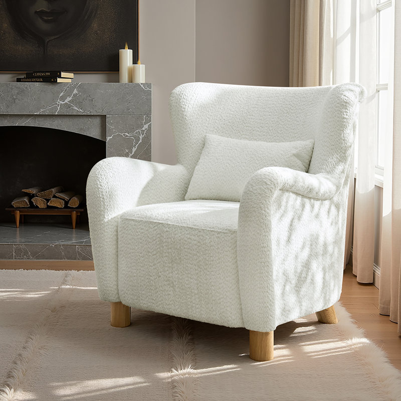 Upholstered Accent Chair, Ivory