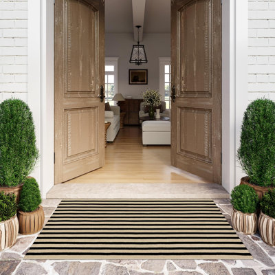 Tapis d'extérieur noir lavable pour l'extérieur