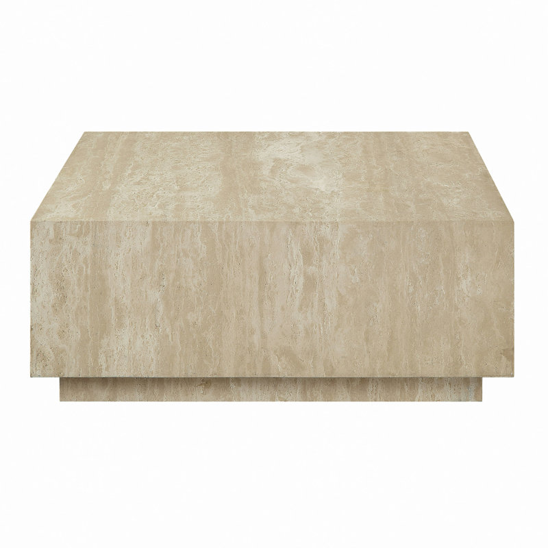 Table basse beige en travertine