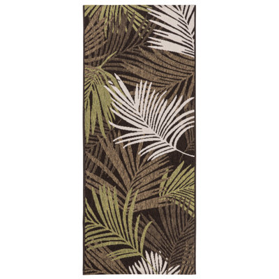 Tapis intérieur / extérieur à motif floral vert / brun Padiham
