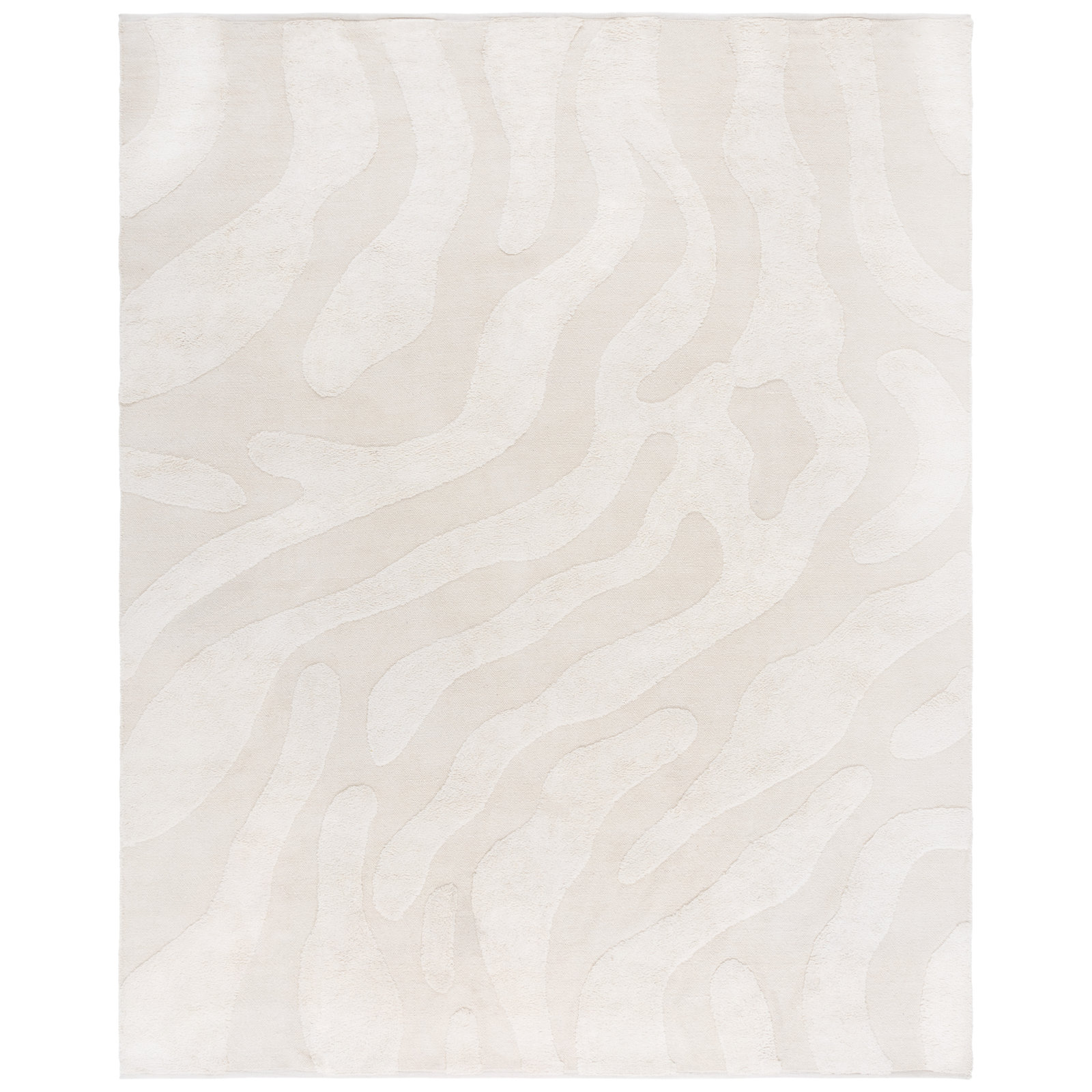 Moura Ivory Washable Hand-Woven Cotton Rug, Rectangle 8' x 10'
