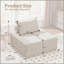 Canapé modulaire à assise profonde avec dossier réglable - Canapé compressé en chenille de 39,37 po pour le salon, la chambre à coucher, le salon (1 pièce) beige.-129158310-129158314