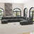 10-Piece Modern Spacious Corduroy Corner Sectional Sofa, Cloud Couch With Chaise & Nailhead Trim-1058005783