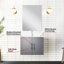 Meuble-lavabo gris foncé pour salle de bain, 24 po L 22 po x P 22 po, comptoir en quartz blanc, robinet et miroir 18 po