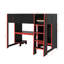 Lit mezzanine simple en bois avec bureau, garde-robe, DEL et tiroir