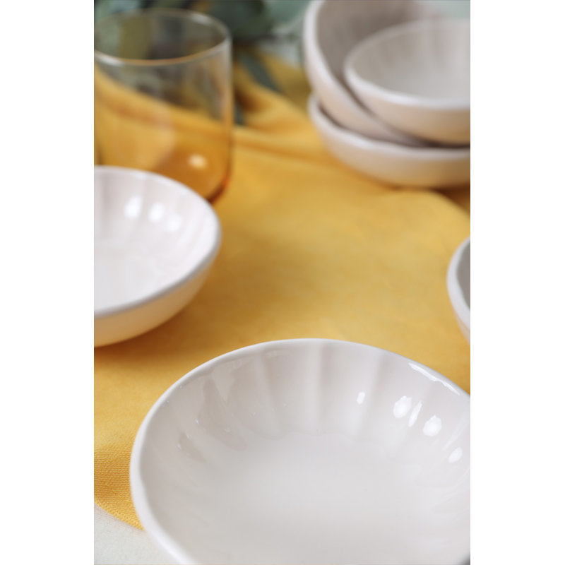 Latitude Run Aravinthan 100% CERAMIC STONEWARE Salad Bowl, Cream